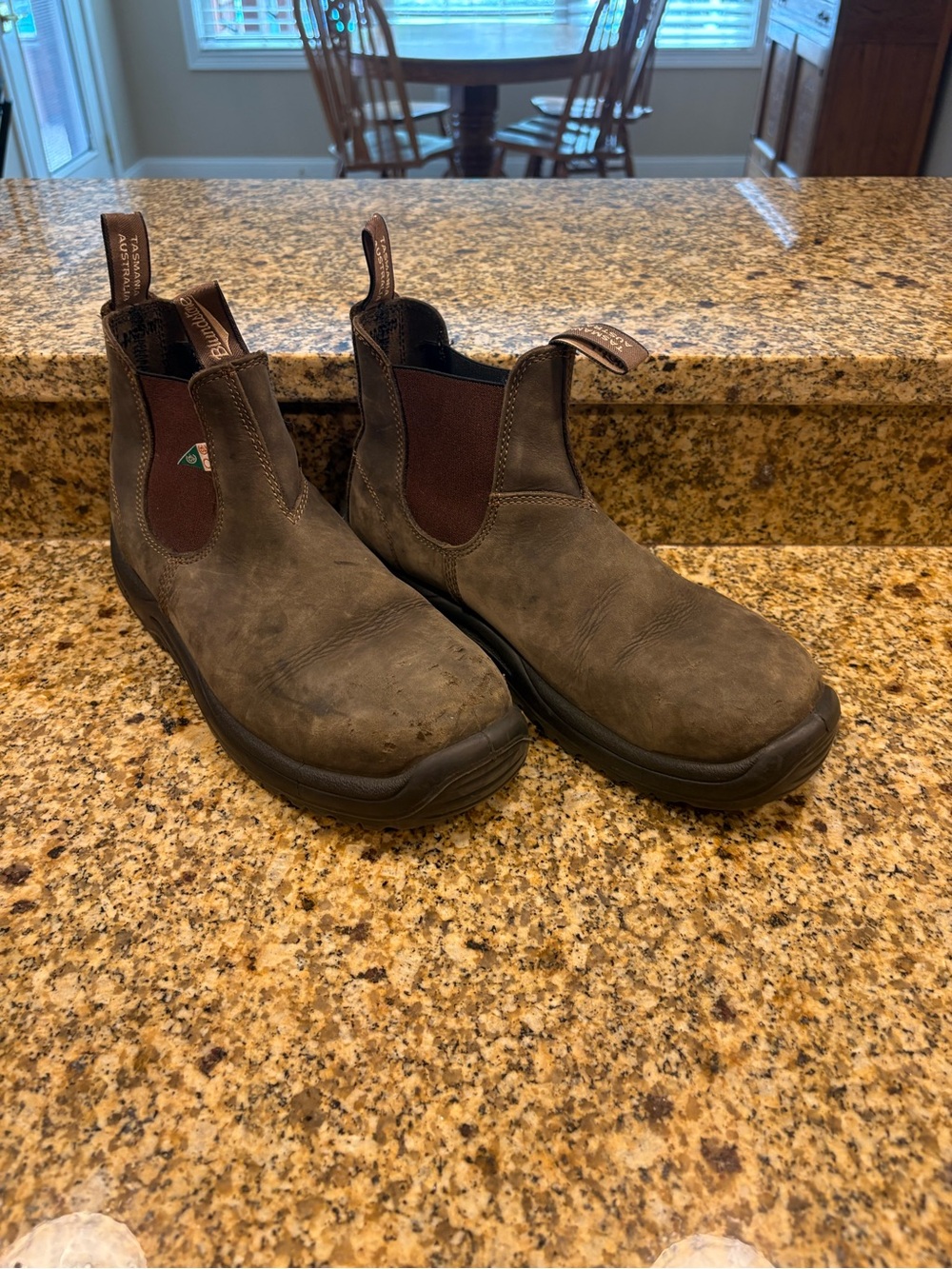 Blundstone 180 Men’s Brown Chelsea Work Boots Steel Toe Slip On US 11.5
